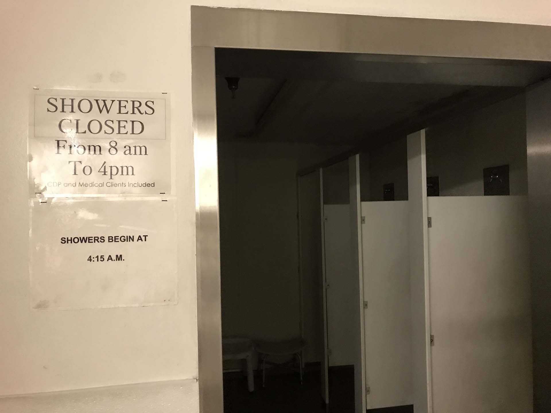 Shower room at Shelter KC