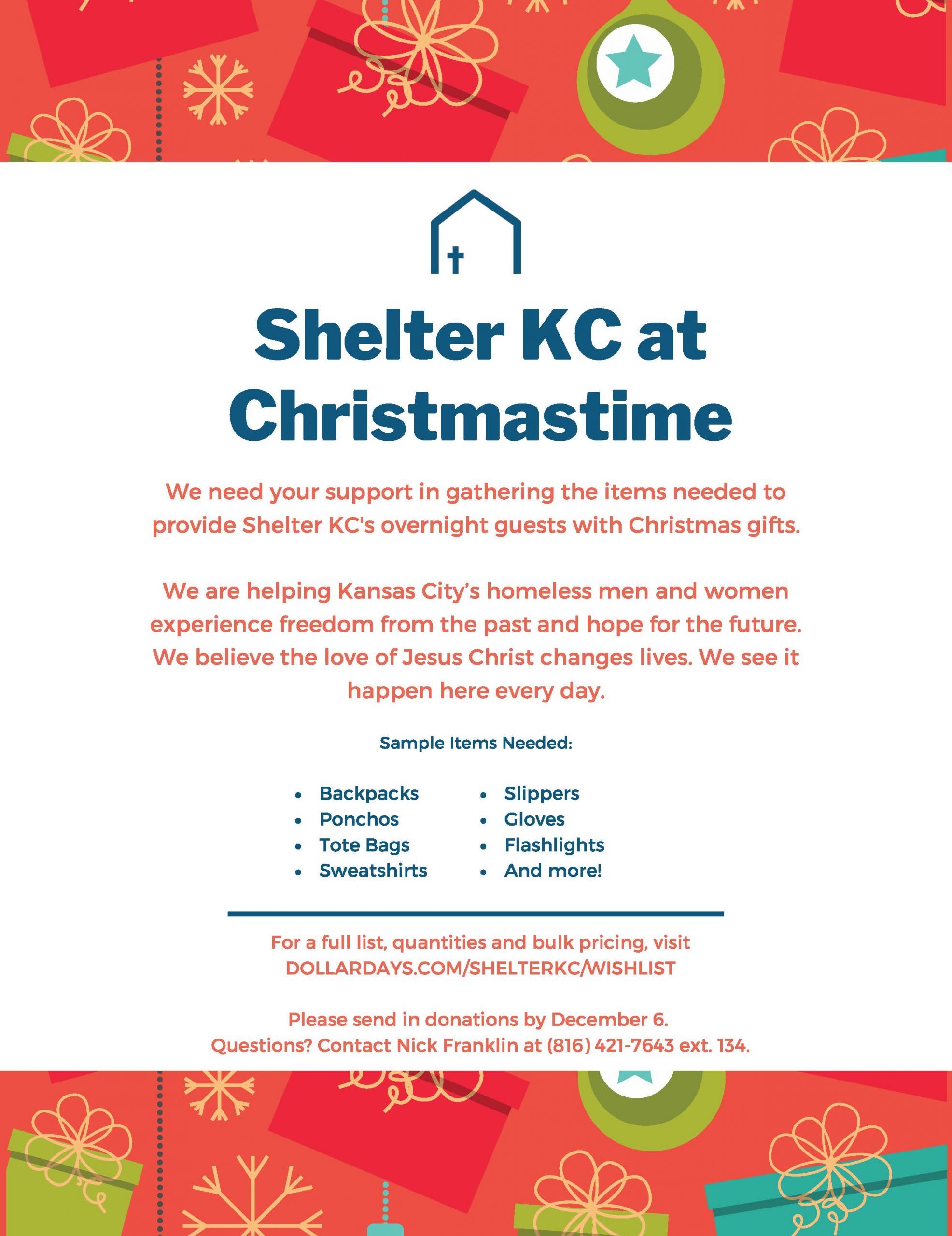 Shelter KC Christmastime flyer