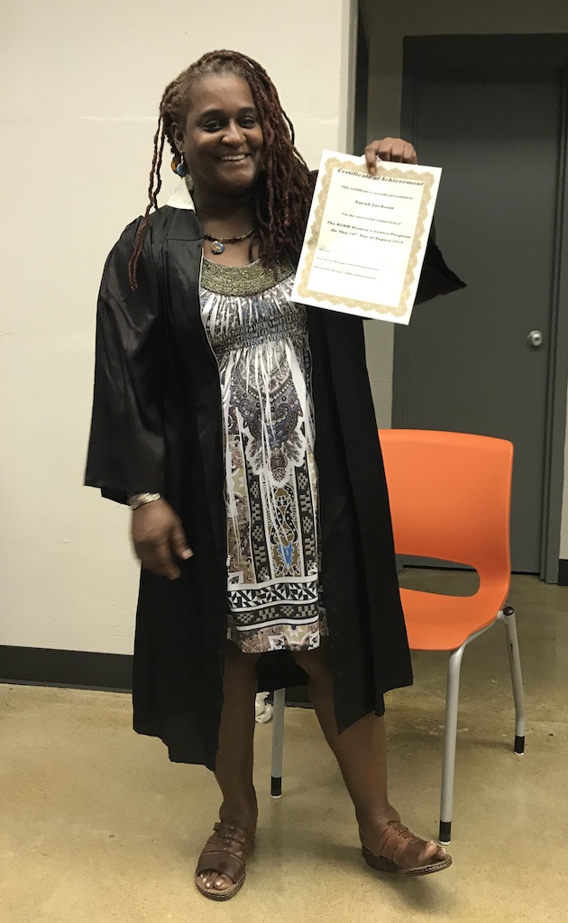 Sarah's graduate certificate from Shelter KC