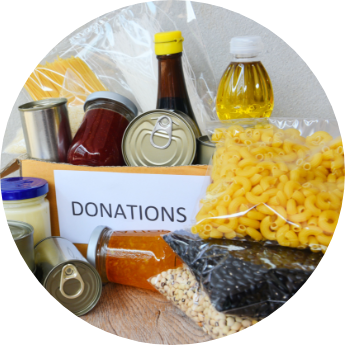 Food donations with transparent background