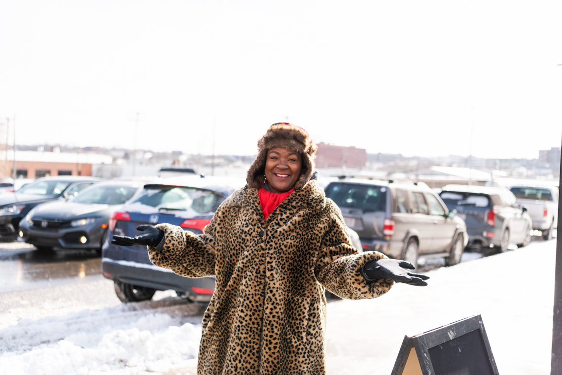 woman in coat