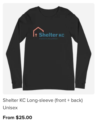 Shelter KC long sleeve black tshirt