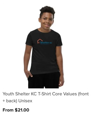 Youth Shelter KC tshirt